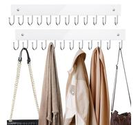 Belt Hanger Wall Mounted, Wooden Coat Rack Belt Organizer 2 Pack Max 24 Storage Capacity, 180° Rotating Space Saving Hangers for Ties, Tank Tops, Scarves, Bras, Keys, Bags Black