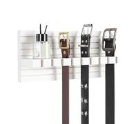 Belt Holder - 30cm Tie Holder | Space-Saving Wooden Tie Holdèr & Wardrobe Organizer for Closets, Wall-Mounted Belt Stand Made of Robust Wood for Women & Men, Brown Natural