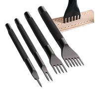 Belt Hole Punch Tool - Leather Craft Hand Kit, 1 2 4 6 Prong Stitching Lacing | Professional Leatherworking Set for DIY Crafting Workshop Hobby Repairs