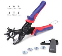 Belt Hole Puncher for Leather, 6-IN-1 Leather Hole Punch, Heavy Duty