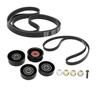 Belt Idler Pulley Kit FYE337042, Replacement for VT VX VU VY VZ Commodore HSV LS1 LS2 GEN3 5.7L 6.0L, Low Noise Tensioner and Drive Belt Pulley Assembly with Gaskets and