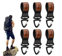 Belt Keeper Key Clip - 4.33" Swivel Nylon Buckle | Gear Keychain Hook - 6 Durable Metal ABS Leather Clips, Outdoor Sports Paracord Bag Pouch, Compass Water Bottle Carry
