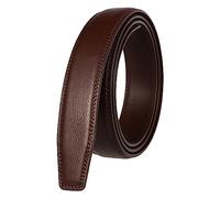 Belt No Holes Adjustable Leather Belts Without Buckle (Coffee, One Size)