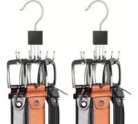 Belt Organizer - Courger | Metal Scarf Hanger | Cites Cistera for Men | 2 Pieces Sicaf Rack | 360 Degree Rotating Organizer Adjustable Backup for Scarves Bag