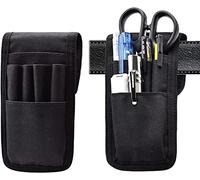 Belt Pen Holder, Multifunctional Adjustable Tactical Pencil Pouch, Detachable Military Duty Pencil Sleeve Case, Can Hold Pens, Rulers and Scissors, Black