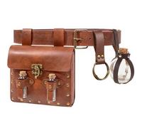 Belt Pouch Waist Bag Alchemy Vials Magic Bottle Fantasy Medieval Renaissance Cosplay Halloween Festival Costume Accessory, 1Bottle-Brown, M, Renaissance