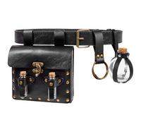 Belt Pouch Waist Bag Alchemy Vials Magic Bottle Fantasy Medieval Renaissance Cosplay Halloween Festival Costume Accessory, 1Bottle-Black, M, Renaissance