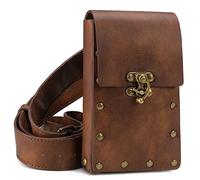 Belt Pouch Waist Bag Fanny Pack Medieval Vintage Phone Holder Holster Belt Purse Wallet Hip Pocket Festival Ren Faire Costume (Brown), Brown, Standard, Halloween