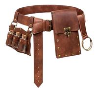 Belt Pouch Waist Bag Fanny Pack Steampunk Phone Holder Medieval Bag Leather Belt Renaissance Cosplay Costume Accessories, 3Bottle-New/Brown, 7.1x3.9inch, Steampunk & Medieval Sets