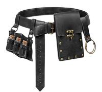 Belt Pouch Waist Bag Fanny Pack Steampunk Phone Holder Medieval Bag Leather Belt Renaissance Cosplay Costume Accessories, 3Bottle-New/black, 7.1x3.9 inch, Steampunk & Medieval Sets