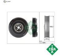 Crankshaft Pulley (TVD) fits VW LT Mk2 2.5D 96 to 06 Torsional Vibration Damper