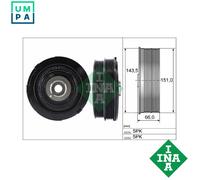 Crankshaft Pulley (TVD) 544006910 INA Torsional Vibration Damper 11232247565 New