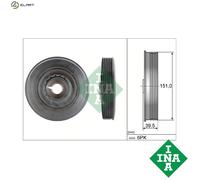 Crankshaft Pulley (TVD) fits DACIA SANDERO Mk2 1.6 1.5D 2008 on INA 123030453R