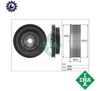 INA 544 0161 10 Crankshaft Pulley Fits Dacia Renault Clio Kangoo Logan Mcv