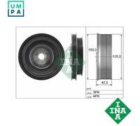 INA 544 0161 10 Crankshaft Pulley Fits Dacia Renault Clio Kangoo Logan Mcv