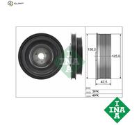 INA 544 0161 10 Crankshaft Pulley Fits Dacia Renault Clio Kangoo Logan Mcv