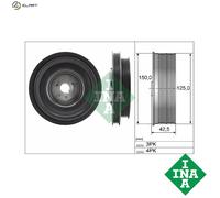 INA 544 0161 10 Crankshaft Pulley Fits Dacia Renault Clio Kangoo Logan Mcv