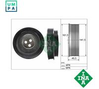 Crankshaft Pulley (TVD) fits FORD TRANSIT CUSTOM V362 TDCi 2.2D 2012 on INA New