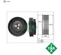 Crankshaft Pulley (TVD) fits FORD TRANSIT CUSTOM V362 TDCi 2.2D 2012 on INA New