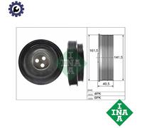 Crankshaft Pulley (TVD) fits FORD TRANSIT CUSTOM V362 TDCi 2.2D 2012 on INA New