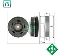 BELT PULLEY CRANKSHAFT 544 0516 10 FOR RENAULT H5H 498 1.3L 4cyl AUSTRAL