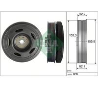 INA Crankshaft Pulley 544 0515 10 with vibration damper for Renault Dacia Nissan