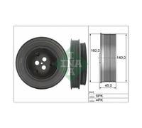 Belt Pulley crankshaft INA for Boxer Relay Transit Tourneo Custom 544 0131 10 To