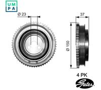 BELT PULLEY CRANKSHAFT TVD1053 FOR ZASTAVA ALFA ROMEO FIAT SIENA ALBEA 500 1.2L