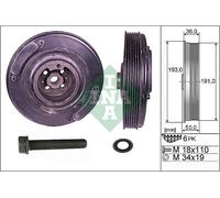Belt Pulley Set, crankshaft for VW CARAVELLE T4 Bus INA 544 0002 20
