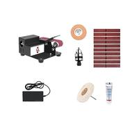 Belt Sander, 250W Mini Electric Abrasive Belt Sanding Machine 7 Gears Speed Adjustable DIY Woodworking Polishing Grinding Sander Grinder(Set 2)