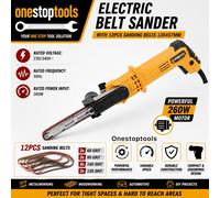 BELT SANDER FINGER FILE 260W 13MM X 147MM SANDING VARIABLE SPEED 12 BELTS