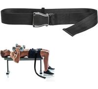 Belt Squat Collar for Nordic Hamstring Curl on Bench, 5.6Ft Long Buckle Strap for Seat Workouts Leg Extension Machines, Achieve Stability, Comfort, Home Exercise, Fitness, Women & Men, Black, with