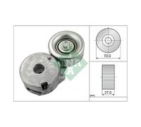 Belt Tensioner V-ribbed belt INA for Fluence Tiida Latitude Qashqai/Qashqai+2 X-