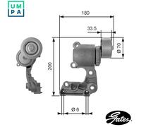 Gates DriveAlign MV Tensioner T38410 - OE Part For Lexus