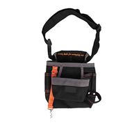 Belt Tool Bag Electrician Pouch Adjustable Waist Tool Bag with 8 Pockets for Electricians Handymen Contractors Oxford Cloth Black Grey Orange 25x21.5cm (Black with Gray Border)