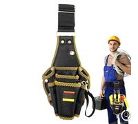 Belt Tool Pouch, Adjustable Utility Tool Belt Holster, Oxford Cloth Waist Bag with Multiple Pockets for Carpenter, Construction, Technician, 13.46x5.12 inches, 183 Grams