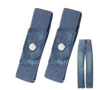 Belt without Buckle - 1 Pair Elastic Bandage with Adjustable Stitching | Invisible Model for Men | For Casual Pants Jeans Golf Dresses Sport Comfort Accessory for Men, azul, Consulte la descripción