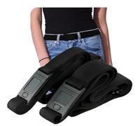 BELTAWAY Easily Adjustable Elastic Flat Buckle No Show Belts for Women - Stretch No Bulge jeans pants, Square & Narrow Black/Black, One Size (0-14)