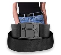 BELTAWAY Easily Adjustable No Show Women Stretch Belt Invisible Elastic Belt with Flat Buckle for Jeans Pants Dresses, Black, Plus Size (16-4X)