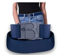 BELTAWAY Easily Adjustable No Show Women Stretch Belt Invisible Elastic Belt with Flat Buckle for Jeans Pants Dresses, Denim, One Size (0-14)