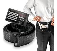 BELTAWAY Keep Shirts Tucked in Tuck N Stay Extra Gripping Hidden Belt-Adjustable Stretch belt, Look Neat for Work, Dress, Casual, Black, Large