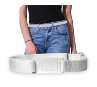 BELTAWAY NARROW Women’s No-Show Adjustable Stretch Belt -designed for smaller loops - 1" Wide, White, one size (0-14)