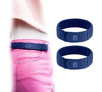 BeltBro For Women No Buckle Elastic Belt - Fits 1 Inch Belt Loops, Easy To Use, Blue, Medium
