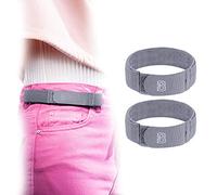 BeltBro For Women No Buckle Elastic Belt - Fits 1 Inch Belt Loops, Easy To Use, Gray, Medium