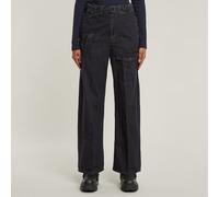 Belted Cargo Loose Jeans - Black - Women 30-32