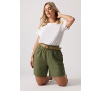 Belted Linen Shorts Yours Light Khaki 26-28