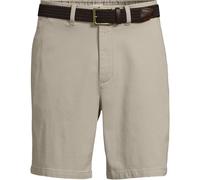 Belted Textured Chino Shorts, Slim Fit lands end Stone 30