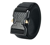 BELTER Men's Tactical Belt 1.5" Elastic Stretch Quick Release Military Work Hiking Belt (For 44"-47" Waist, Black)