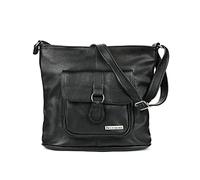 BELTIMORE, Bag, Natural leather, Mail bag, 30x35x12cm, with pockets, Black