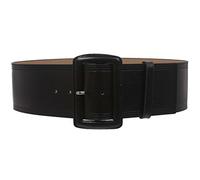 Beltiscool Women's 3" Wide High Waist Fashion Stitch Rectangular Leather Belt, Black | M/L - 36"